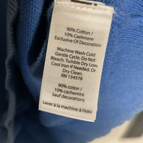 NWT Vineyard Vines V-Neck Office Sweater Men Size Large Blue Cotton/Cashmere - Picture 3 of 9